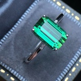 14k Gold 2.35 Ct Natural Tourmaline & Diamond & Solitaire Ring