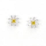 14k Gold 1.20 Ct Natural Color Diamond Earrings