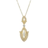 14k Gold 0.70 Ct Natural H Diamond Pendant