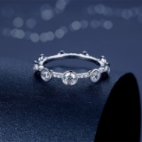 14k Gold 0.65 Ct Natural H Diamond & Eternity Band Ring