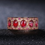 14k Gold 1.28 Ct Natural Ruby & Diamond Ring