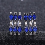 14k Gold 2.18 Ct Natural Sapphire & Diamond Earrings