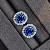 14k Gold 2.00 Ct Natural Sapphire & Diamond Earrings