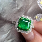 14k Gold 1.81 Ct Vivid Green Natural Emerald & Diamond Ring/pendant