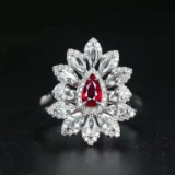 14k Gold 0.76 Ctw Natural Ruby & Diamond Ring