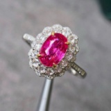 14k Gold 1.38 Ctw Natural Ruby & Diamond & Cocktail Ring