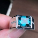14k Gold 3.20 Ct Natural Tourmaline & Diamond & Men¡¯s Ring