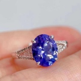 14k Gold 2.80 Ct Natural Tanzanite & Diamond Ring