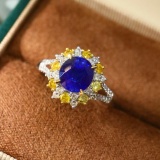 14k Gold 2.12 Ctw Natural Sapphire & Diamond Ring
