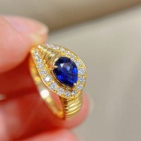 14k White Gold 1.1 Ct Natural Sapphire & Diamond Ring