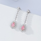 14k White Gold 1.51 Ctw Natural Pink Diamond & Diamond Earrings