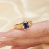 14k Yellow Gold 1.55 Ct Natural Sapphire & Diamond Ring