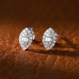 14k White Gold 0.21 Ctw Natural H Diamond Earrings