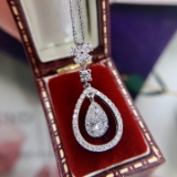 14k White Gold 0.30 Ct Natural H Diamond Pendant