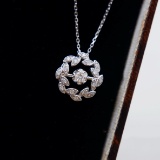 14k White Gold 0.25 Ctw Natural H Diamond Pendant