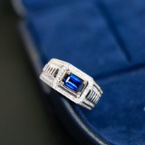 14k White Gold 1.56 Ctw Natural Sapphire & Diamond Ring