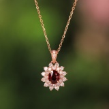 14k Rose Gold 0.60 Ct Natural Ruby & Diamond Pendant