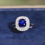 14k White Gold 1.22 Ct Natural Sapphire & Diamond Ring