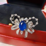 14k White Gold 1.50 Ct Natural Sapphire & Diamond Ring