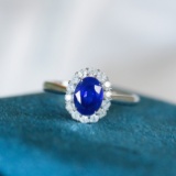 14k White Gold 1.50 Ctw Natural Sapphire & Diamond Ring