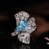 14k Gold 1.81 Ctw Natural Paraiba Tourmaline & Diamond Ring