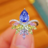 14k Gold 1.24 Ctw Natural Sapphire & Diamond Ring