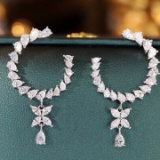 14k Gold 2.9 Ct Natural H Diamond Earrings