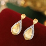 14k Gold 0.3 Ct Natural H Diamond Earrings