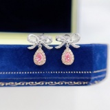 14k Gold 0.46 Ctw Natural Pink Diamond & Diamond Earrings