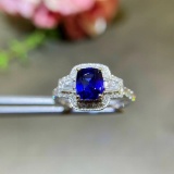 14k Gold 1.46 Ctw Natural Sapphire & Diamond Ring