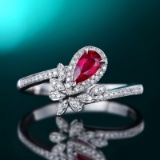 14k Gold 0.45 Ctw Natural Ruby & Diamond Ring
