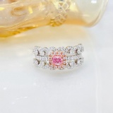 Gia Certified 14k Gold 1.41 Ctw Natural Pink Diamond & Diamond Ring