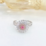 14k Gold 0.85 Ctw Natural Pink Diamond & Diamond Ring