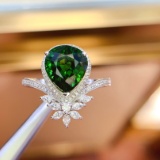 14k Gold 3.32 Ct Natural Tourmaline & Diamond Ring