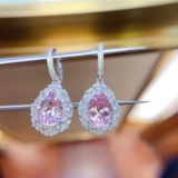 14k Gold 7.87 Ctw Natural Morganite & Diamond Earrings