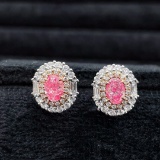 14k Gold 1.27 Ctw Natural Pink Diamond & Diamond Earrings