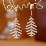 14k Gold 0.74 Ct Natural H Diamond Earrings