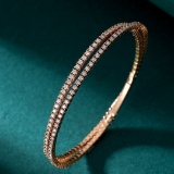 14k Gold 2.78 Ct Natural H Diamond Bangle