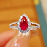 14k Gold 1.40 Ctw Natural Ruby & Diamond Ring