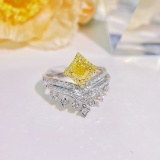 14k Gold 1.16 Ctw Natural Yellow Diamond & Diamond Ring