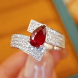 14k Gold 1.54 Ctw Natural Ruby & Diamond Ring
