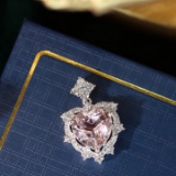 14k Gold 2.61 Ctw Natural Morganite & Diamond Pendant