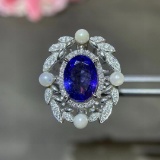 14k Gold 1.94 Ctw Natural Tanzanite & Diamond Ring