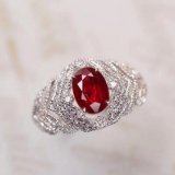 14k Gold 1.50 Ctw Natural Ruby & Diamond Ring