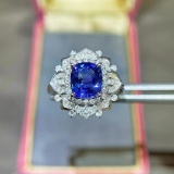 14k Gold 2.96 Ctw Natural Sapphire & Diamond Ring