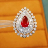 14k Gold 1.75 Ctw Natural Ruby & Diamond Brooch/pendant