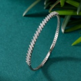 14k Gold 1.27 Ctw Natural H Diamond Bangle