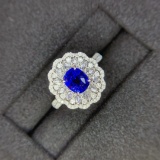 14k Gold 2.38 Ctw Natural Sapphire & Diamond Ring