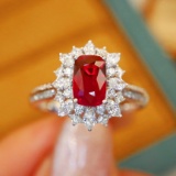 14k Gold 1.60 Ctw Natural Ruby & Diamond Ring