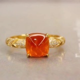14k Gold 2.52 Ctw Natural Spessartine & Diamond Ring